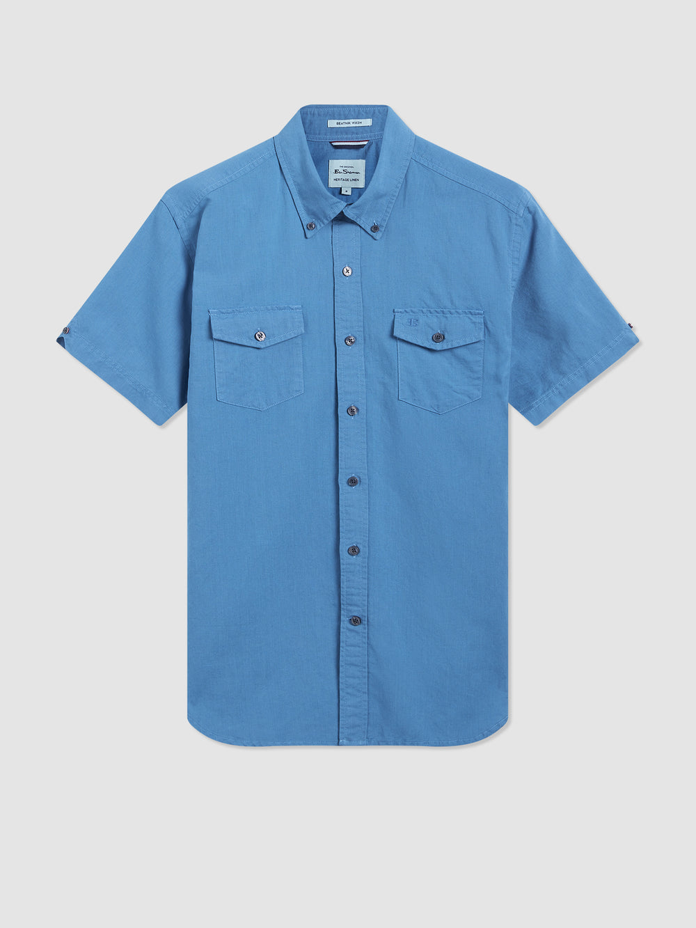 Chemises Ben Sherman Garment Dye Linen Bleu | YHZ-91902262